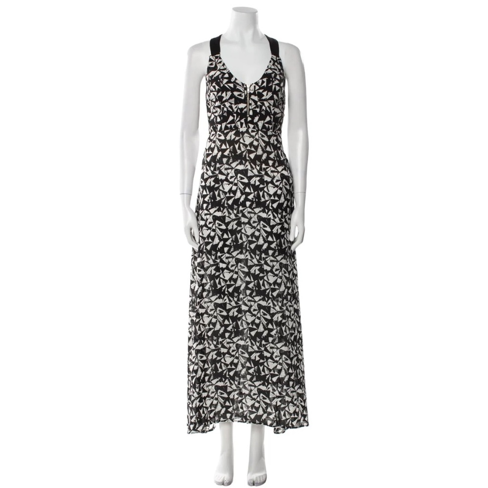 A.L.C. Black and Cream Patterned Maxi Dress